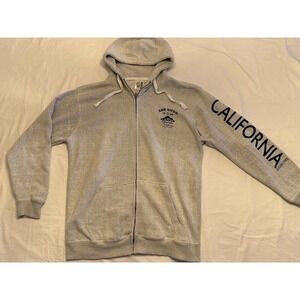 ESY Surf Co. Men's Gray Sweatshirt Hoodie L Classic Surf Wear Unisex Zip Up